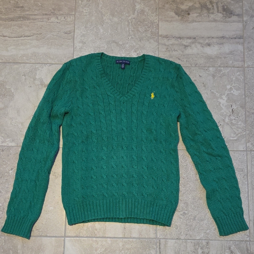 Green Cable Knit Sweater